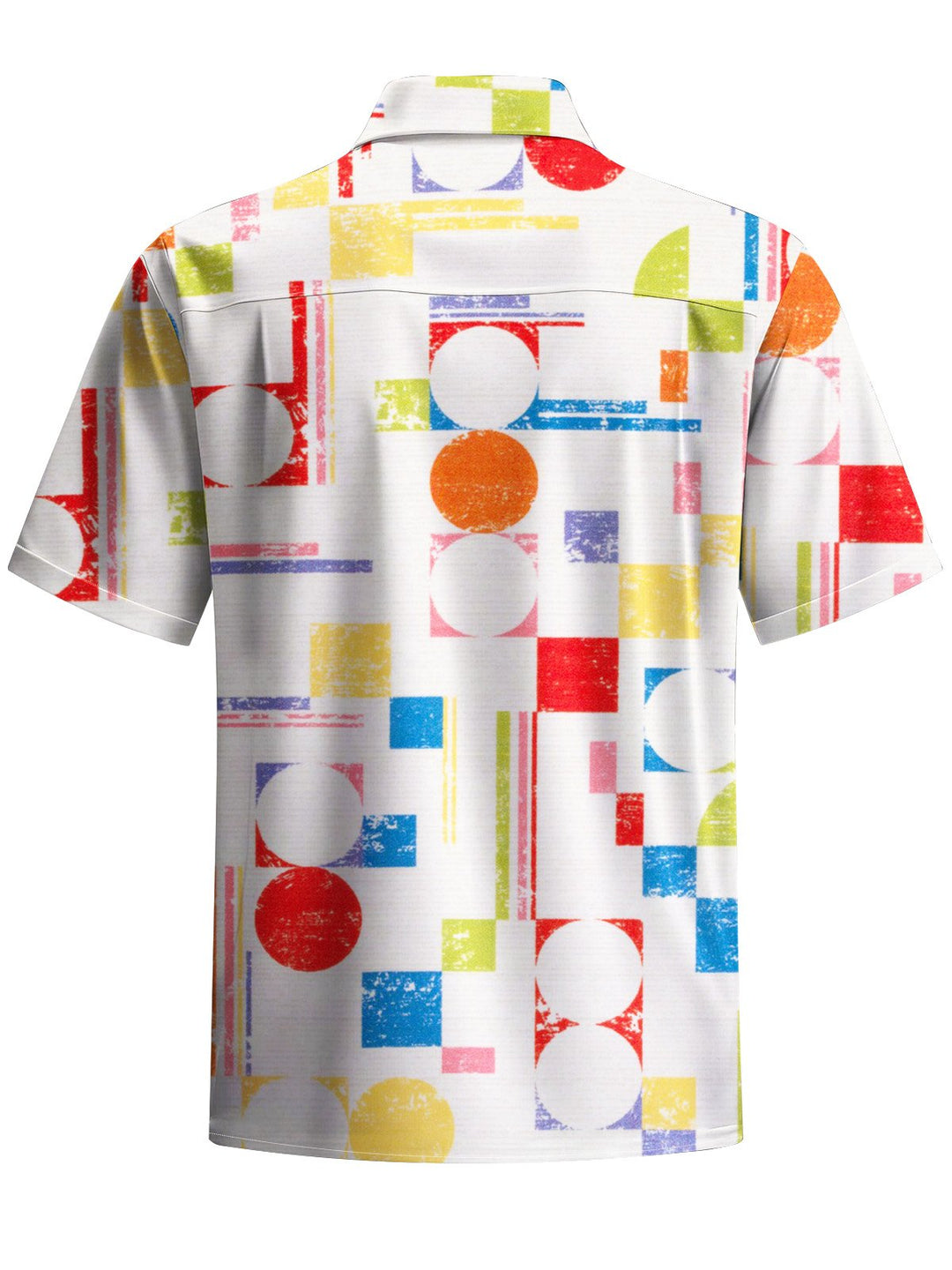 Alohadaddy® Casual Geometric Art Print Chest Pocket Moisture Wicking Men&