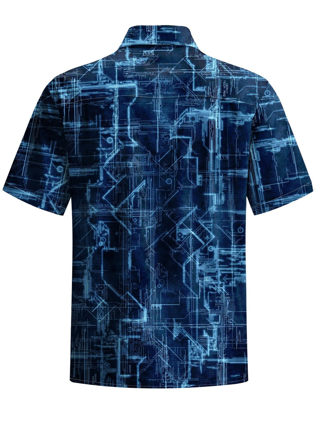 Alohadaddy® Casual Geometric Art Print Chest Pocket Men&
