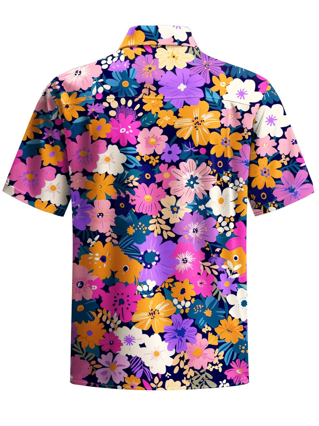 Alohadaddy® Hawaiian Casual Floral Art Print Chest Pocket Mens Short Sleeve Shirt Big &amp; Tall