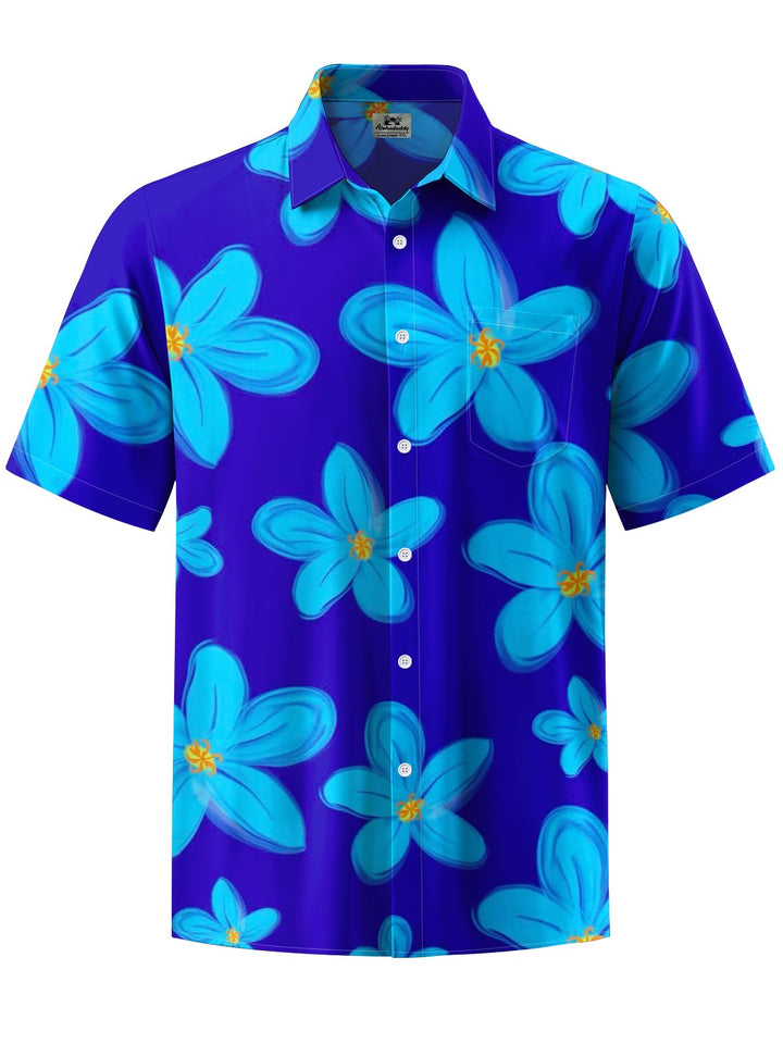 Alohadaddy® Hawaiian Floral Art Print Chest Pocket Men&