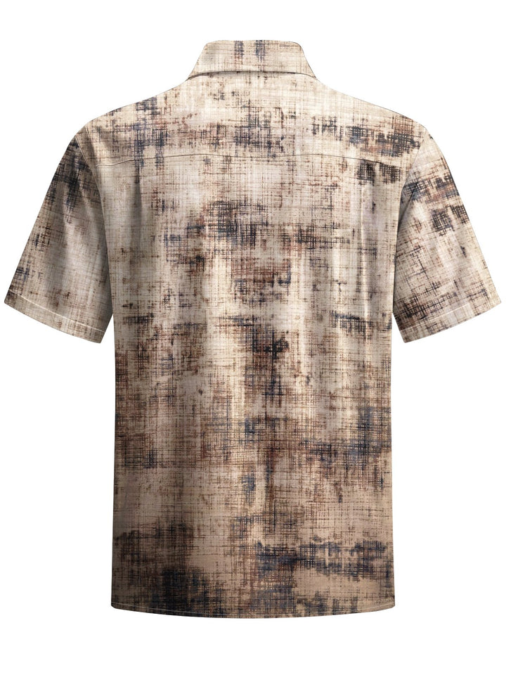 Alohadaddy® Vintage Plaid Stripe Printed Artwork Chest Pocket Men&