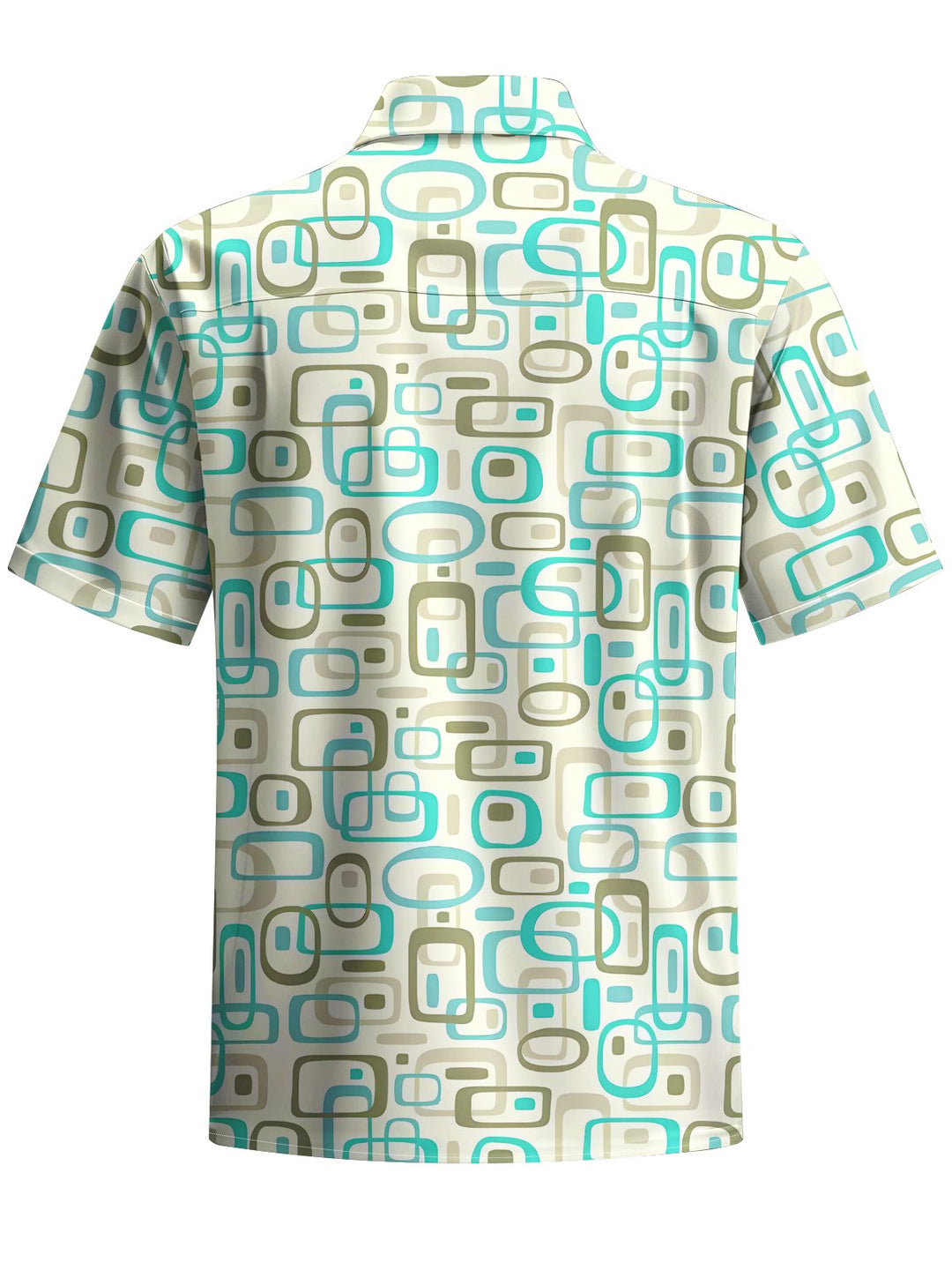 Alohadaddy® Casual Geometric Art Print Chest Pocket Men&