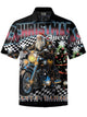 Alohadaddy® Vintage Santa Motorcycle Print Art Pocket Stretch Men's Short Sleeve Shirt Big & Tall