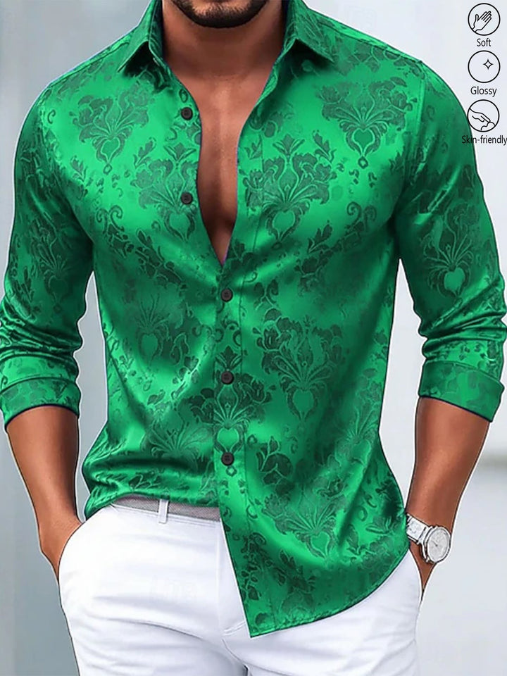 Alohadaddy® Vintage Palace Jacquard Print Elastic Button Men&
