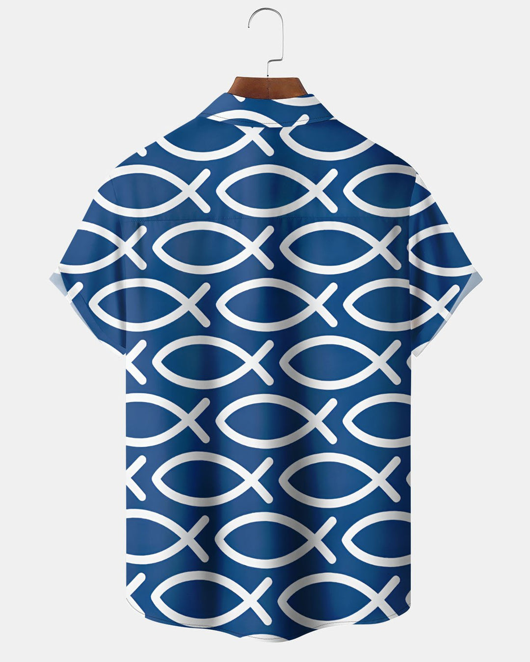 Alohadaddy® Casual Geometric Fish Print Art Stretch Button Pocket Men&