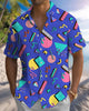 Alohadaddy® Casual Geometric Print Art Button Pocket Cardigan Men's Short Sleeve Shirt Big & Tall