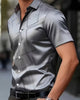 Alohadaddy® Work Geometric Print Art Button Pocket Cardigan Men's Short Sleeve Shirt Big & Tall