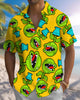 Alohadaddy® Casual Cartoon Monster Print Art Cardigan Men's Short Sleeve Shirt Big & Tall