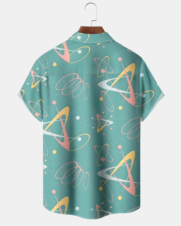 Alohadaddy® Casual Atomic Print Art Button Pocket Cardigan Men&