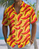 Alohadaddy® Casual Chili Print Art Button Pocket Cardigan Men's Short Sleeve Shirt Big & Tall