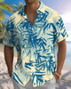 Alohadaddy® Hawaiian Bamboo Print Art Button Pocket Cardigan Men's Short Sleeve Shirt