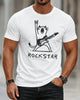 Alohadaddy® Casual Short-Sleeve T-Shirt Guitar-Playing Cat Design