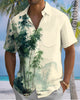 Alohadaddy® Men's Short-Sleeve Button-Down Shirt with Bamboo Print and Chest Pocket