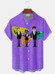 Alohadaddy® Men's Medieval Geometric Print Button Pocket Short Sleeve Shirt Big & Tall