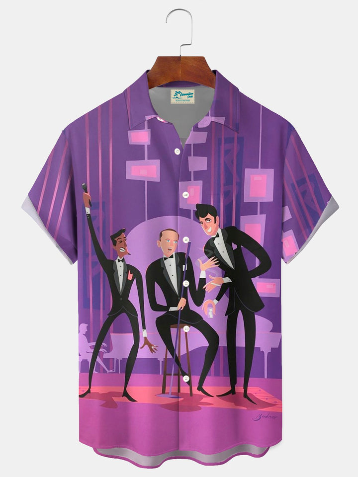 Alohadaddy® Vintage Concert Medieval Geometric Print Men&