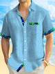 Alohadaddy® Hawaii Basic Textured Floral Print Men's Button-Down Short-Sleeve Shirt Big & Tall
