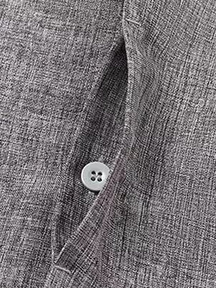 Alohadaddy Basic Cotton Linen Plain Men&