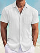 Camisa de manga corta con bolsillos abotonados y rayas Pit Stripe para hombre de Alohadaddy Basics, tallas grandes y altas