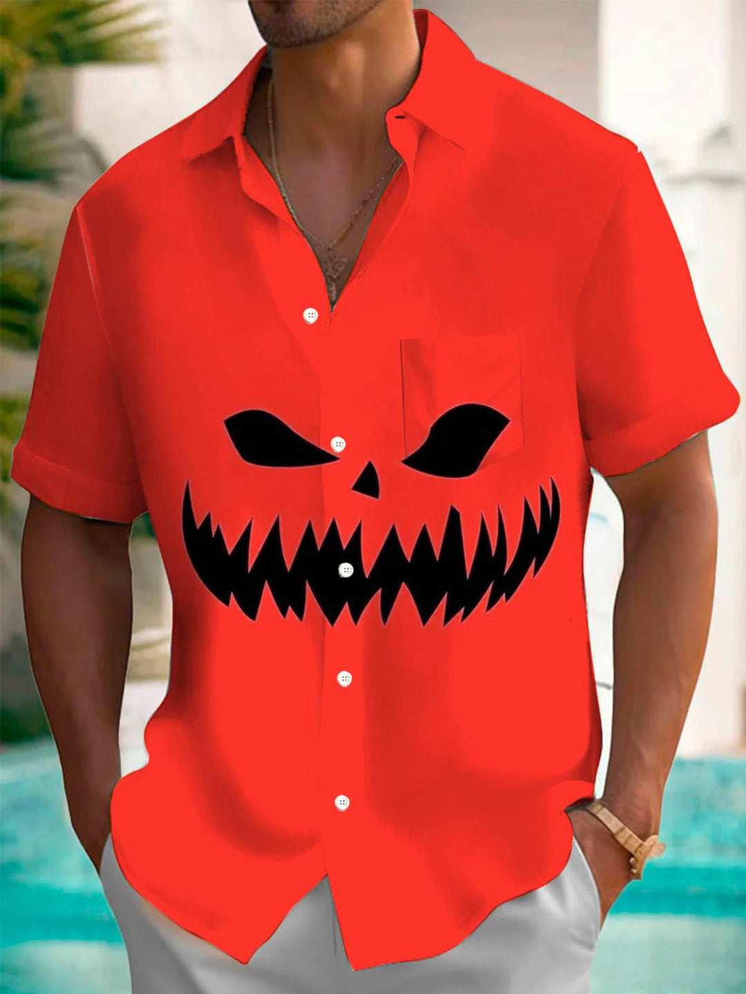 Alohadaddy Retro Halloween Pumpkin 3D Digital Print Men&