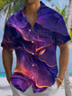 Alohadaddy® Casual Abstract Texture Art Print Moisture Wicking Chest Pocket Stretch Oversized Hawaiian Shirt