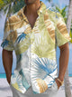 Alohadaddy® Hawaii Palm Leaf Print Chest Pocket Mens Short Sleeve Shirt Big & Tall