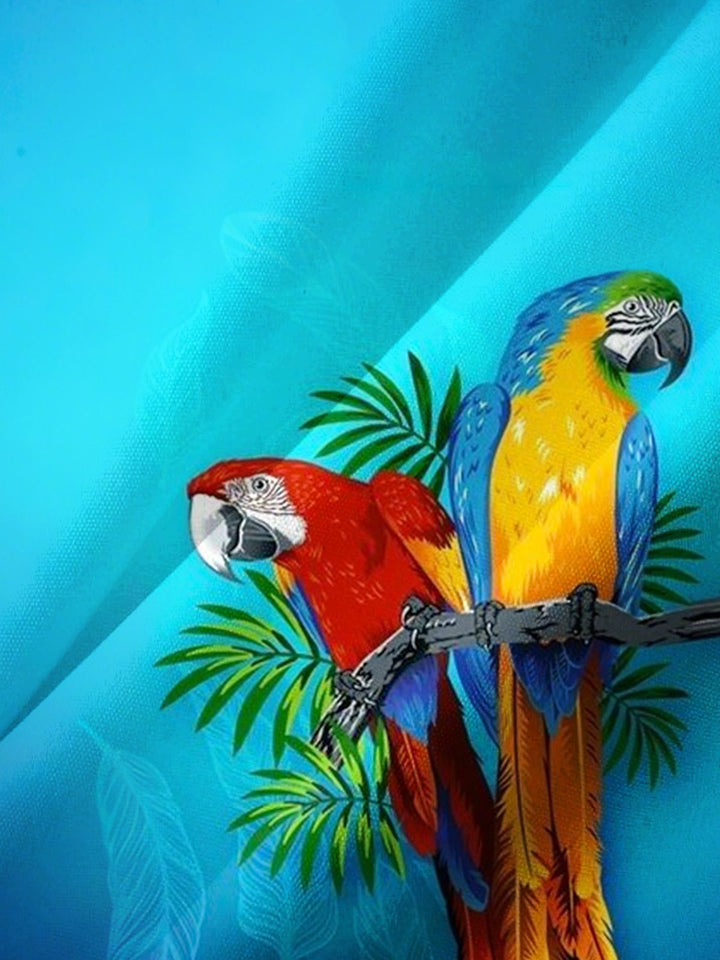 Alohadaddy® Hawaiian Parrot Art Print Chest Pocket Men&
