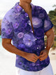 Alohadaddy® Vintage Floral Art Print Moisture Wicking Chest Pocket Mens Short Sleeve Shirt Big & Tall