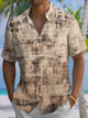 Alohadaddy® Vintage Plaid Stripe Printed Artwork Chest Pocket Men's Short Sleeve Shirt Big & Tall