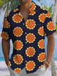 Alohadaddy® Casual Sunflower Art Print Chest Pocket Men's Short Sleeve Shirt Big & Tall