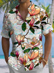 Alohadaddy® Hawaiian Floral Geometric Art Print Chest Pocket Men's Short Sleeve Shirt Big & Tall
