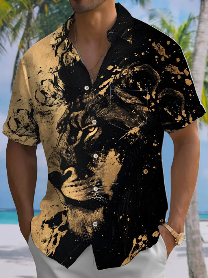 Alohadaddy® Vintage Stone Ombre Art Print Chest Pocket Men&