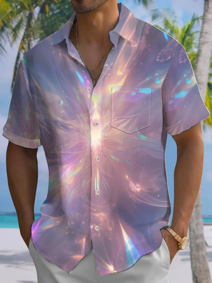 Alohadaddy® Casual Abstract Art Print Pocket Men&