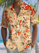 Alohadaddy® Vintage Floral Art Print Chest Pocket Stretch Men's Short Sleeve Shirt Big & Tall