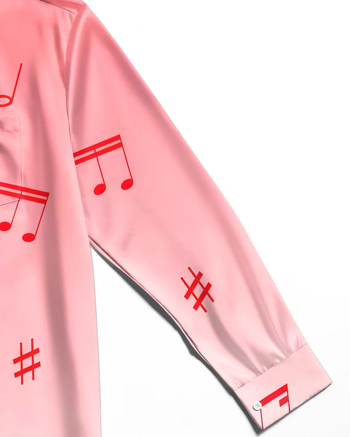 Alohadaddy® Christmas Musical Notes Printed Artwork Pockets Elastic Button Closure Men&
