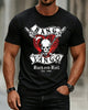 Alohadaddy® Vintage Rock-Style Graphic Crew-Neck Short-Sleeve T-Shirt