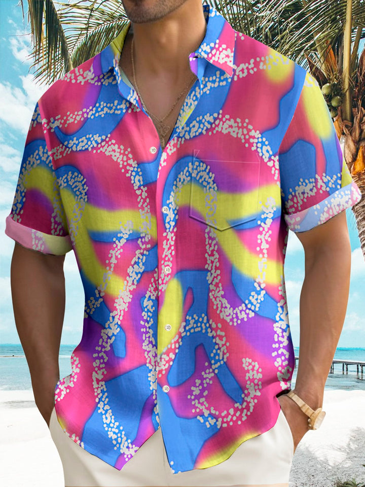 Alohadaddy Ken and Barbie Art Color Contrast Print Beach Men&