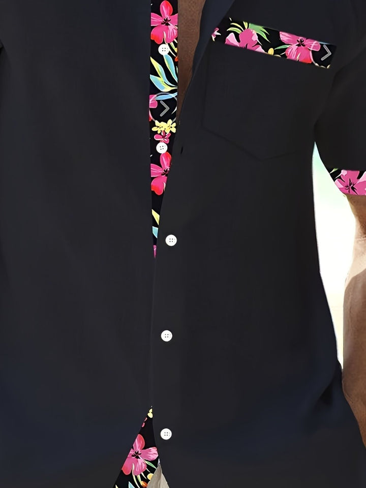 Alohadaddy Hawaiian Floral Contrast Print Men&