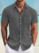 Camisa de manga corta con bolsillos abotonados y rayas Pit Stripe para hombre de Alohadaddy Basics, tallas grandes y altas