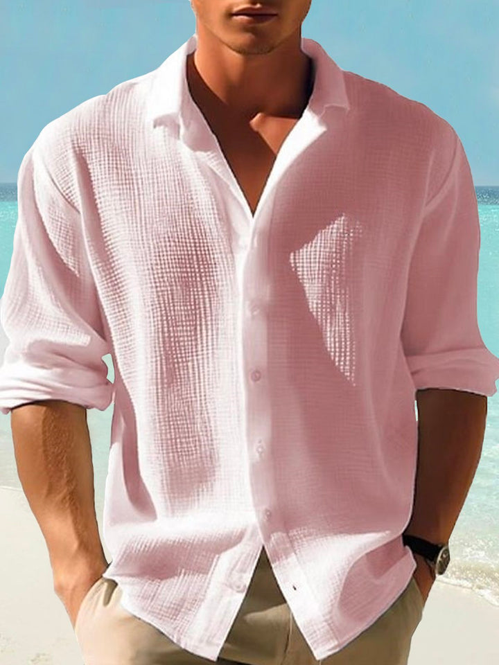 Camisa de manga larga con botones de seersucker de secado rápido para hombre de Alohadaddy Retro Basics, tallas grandes