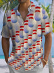 Alohadaddy® Leisure Sports Bowling Print Art Chest Pocket Men's Short Sleeve Shirt Big & Tall