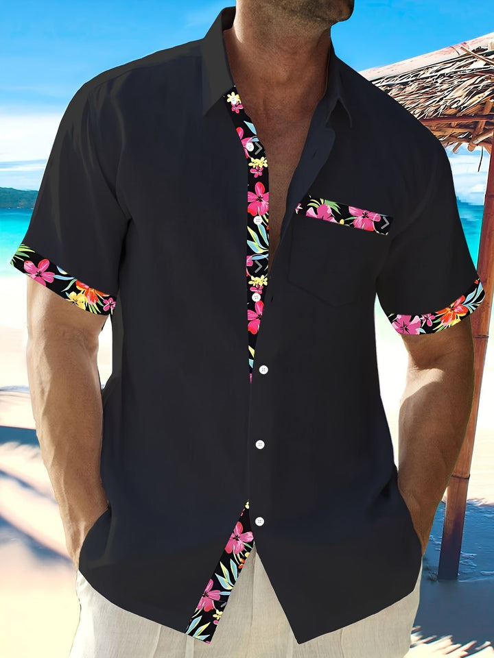 Alohadaddy Hawaiian Floral Contrast Print Men&