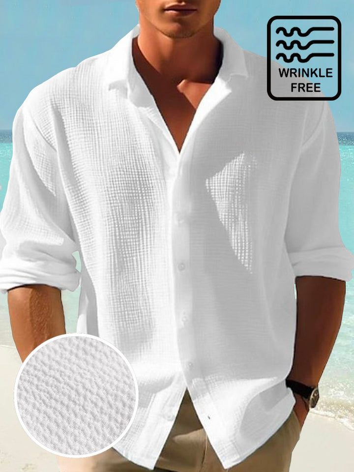 Camisa de manga larga con botones de seersucker de secado rápido para hombre de Alohadaddy Retro Basics, tallas grandes