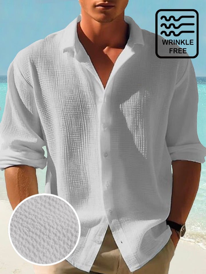 Camisa de manga larga con botones de seersucker de secado rápido para hombre de Alohadaddy Retro Basics, tallas grandes