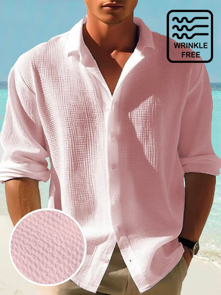 Camisa de manga larga con botones de seersucker de secado rápido para hombre de Alohadaddy Retro Basics, tallas grandes