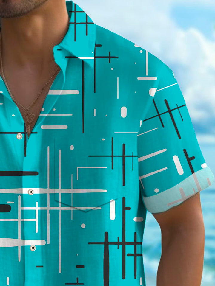 Alohadaddy Retro Geometric Print Men&