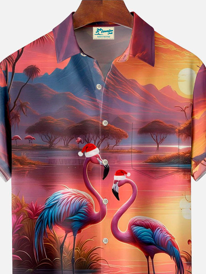 Alohadaddy Christmas Flamingo 3D Digital Print Men&