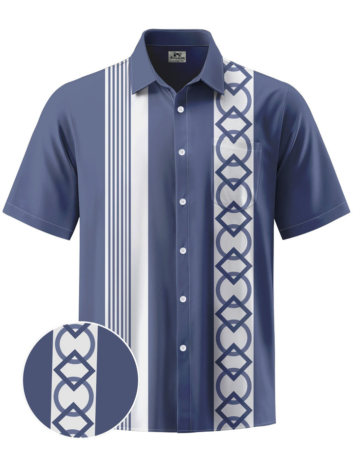 Alohadaddy® Casual Stripe Geometric Print Moisture Wicking Men&