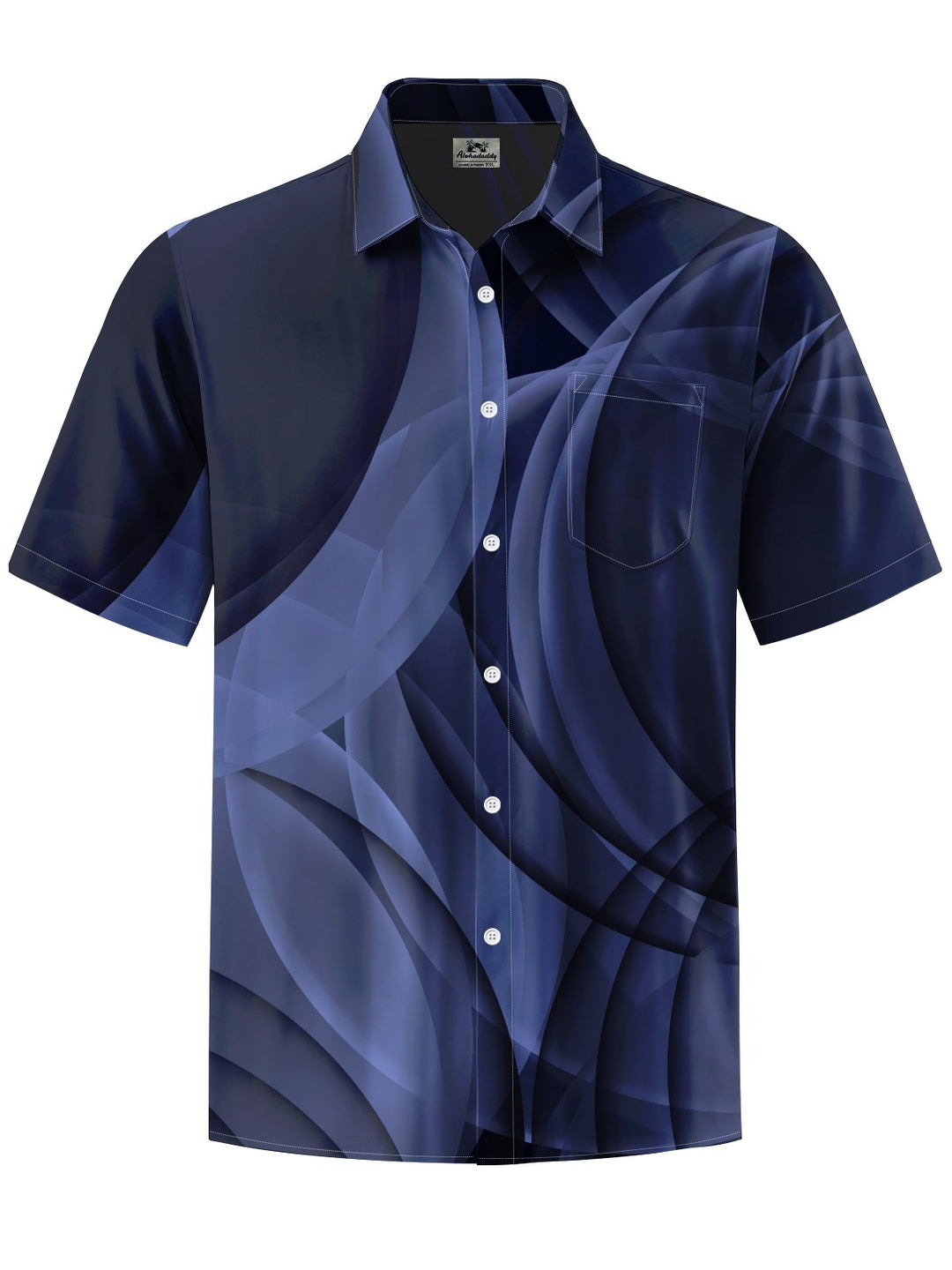 Alohadaddy® Casual Geometric Art Print Chest Pocket Men&