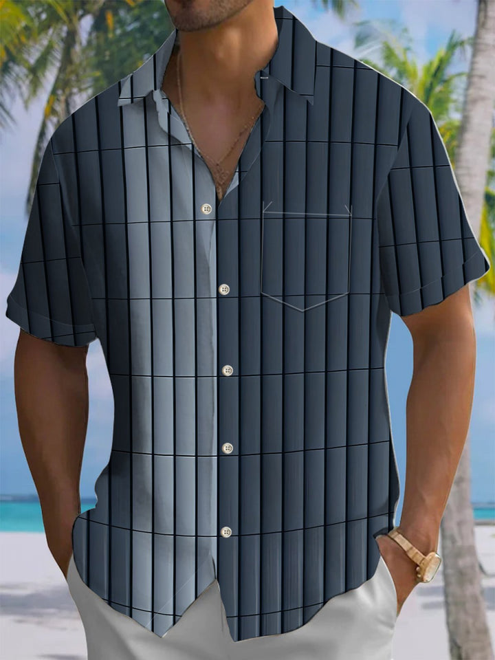 Alohadaddy® Casual Stripe Art Print Moisture Wicking Men&