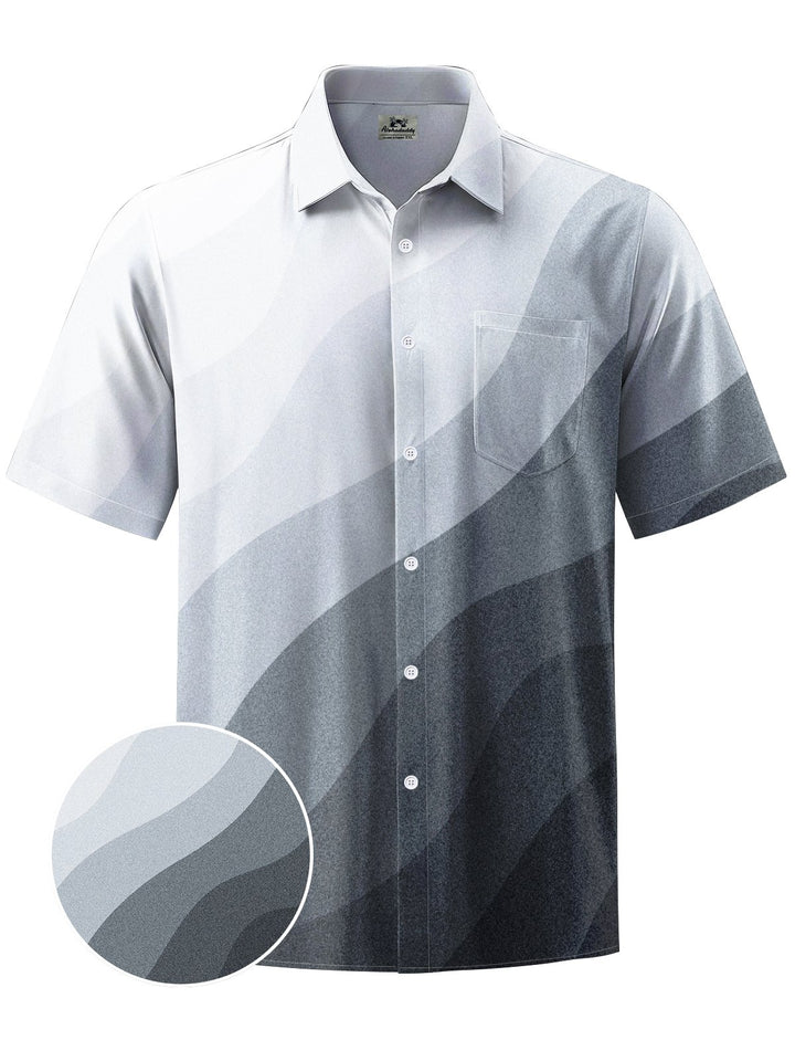 Alohadaddy® Casual Geometric Gradient Print Art Mens Moisture Wicking Short Sleeve Shirt Big &amp; Tall